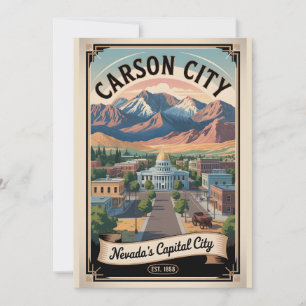 Cartão De Festividades Viagem Retro Carson City Nevada Antiga