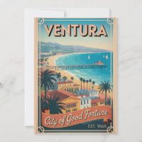 Viagem Retro Ventura Califórnia Vintage