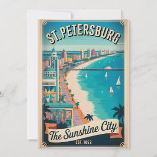 Cartão De Festividades Viagem Retro Vintage St. Petersburg Flórida