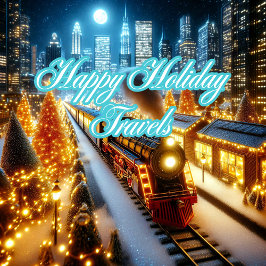 Cartão De Festividades Viagens Coloridas de Natal e Férias Felizes