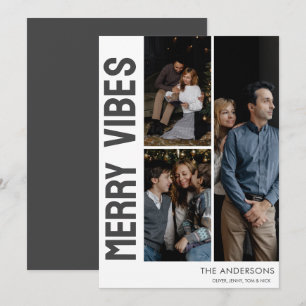 Cartão De Festividades Vibes de Feliz de Foto Clássica Trendy 3