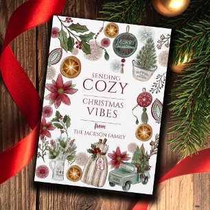 Cartão De Festividades Vibes de Natal Russos Cozy