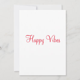 Cartão De Festividades vibrações felizes vermelhas de férias simples cali