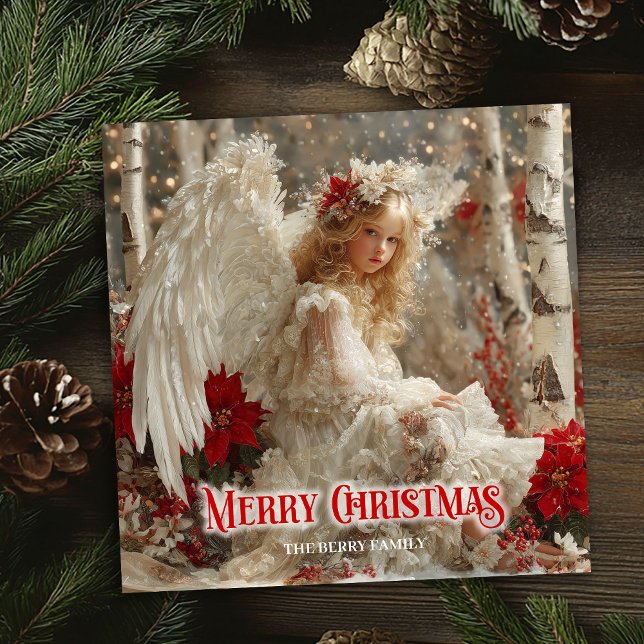 Cartão De Festividades Victorian beautiful angel editable greeting card (Victorian beautiful angel editable greeting card)