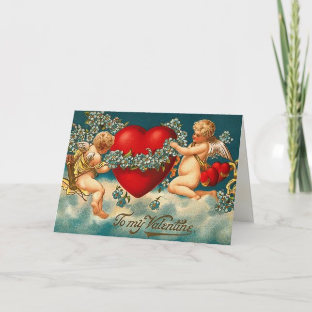 Cartão De Festividades Victorian Cherub Valentine Card (Frente)