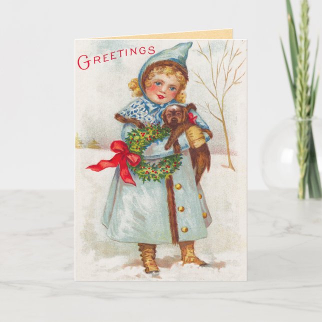 Cartão De Festividades Victorian Child's Christmas Card (Frente)