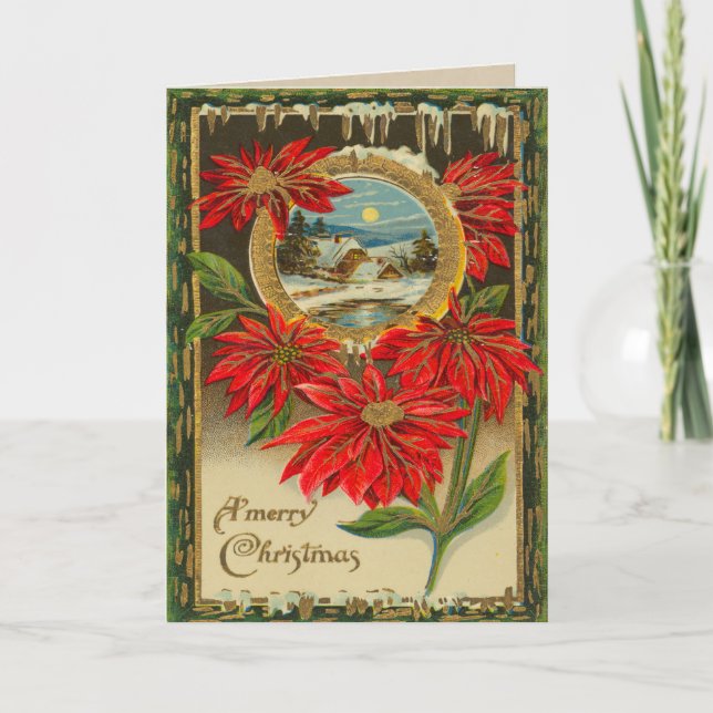 Cartão De Festividades Victorian Christmas Card (Frente)