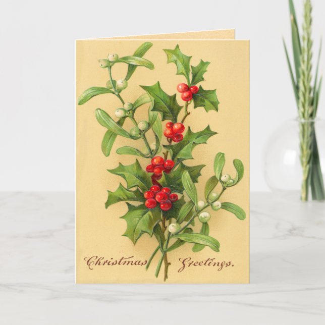 Cartão De Festividades Victorian Christmas Card (Frente)