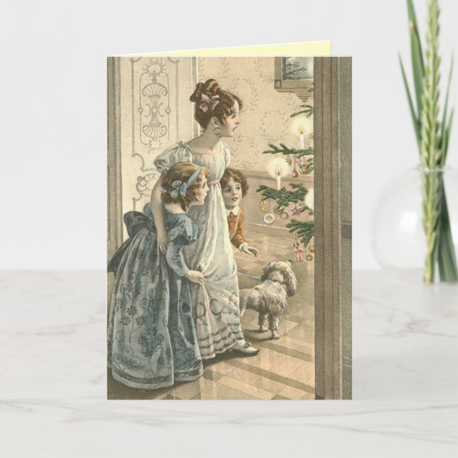 Cartão De Festividades Victorian Christmas Card - Family (Frente)