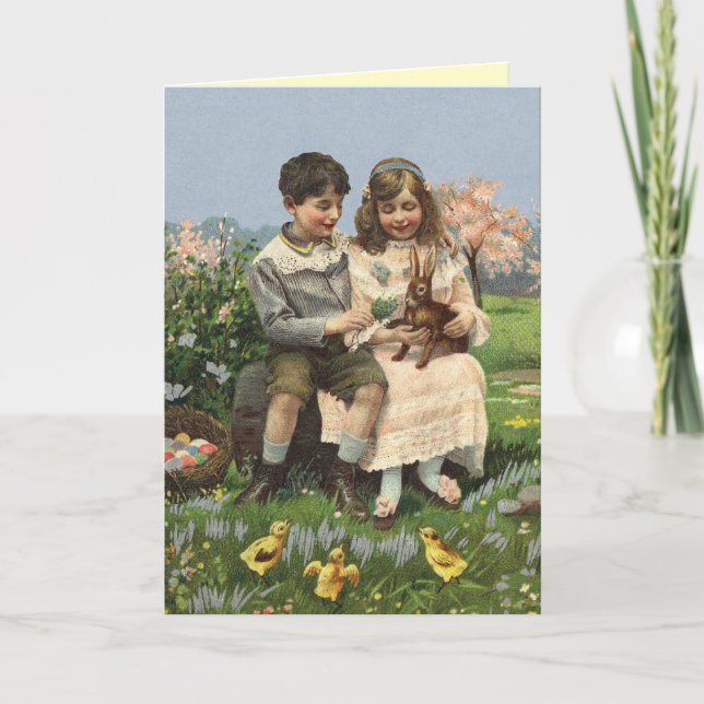 Cartão De Festividades Victorian Easter Card (Frente)