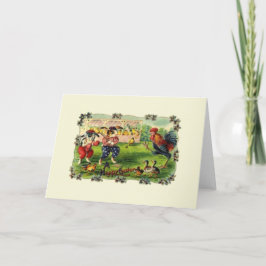 Cartão De Festividades Victorian Easter Rabbit Baseball Greeting Card