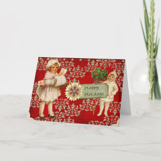 Cartão De Festividades Victorian Happy Holidays