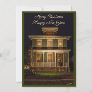 Cartão De Festividades Victorian Home Holiday Card