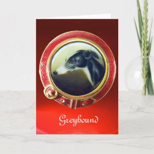 Cartão De Festividades VICTORIAN MINIATURE DOG PORTRAITS Irish Greyhound