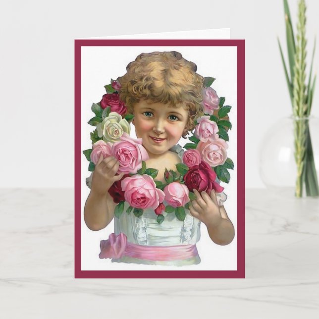 Cartão De Festividades Victorian Rose Wreath Card (Frente)