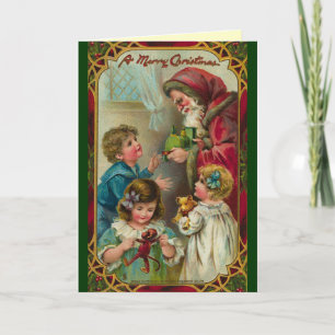 Cartão De Festividades Victorian Santa Christmas Card