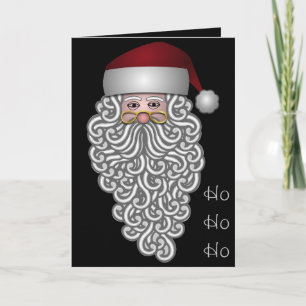 Cartão De Festividades Victorian Santa on Black Background Christmas card