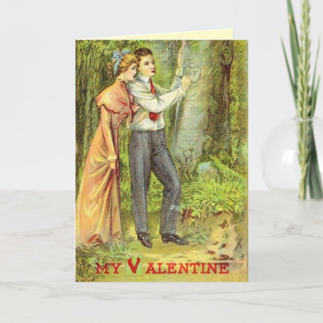 Cartão De Festividades Victorian Valentine's Day Cards (Frente)