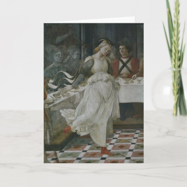 Cartão De Festividades Vida de João Batista - Banquete de Herodes - Lippi (Frente)