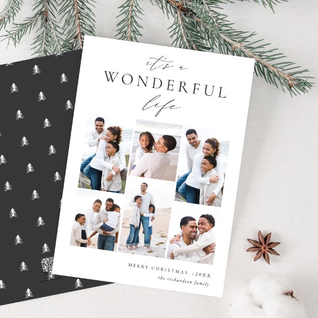 Cartão De Festividades Vida Maravilhosa | 6 Colagem de Fotografias (Criador carregado)