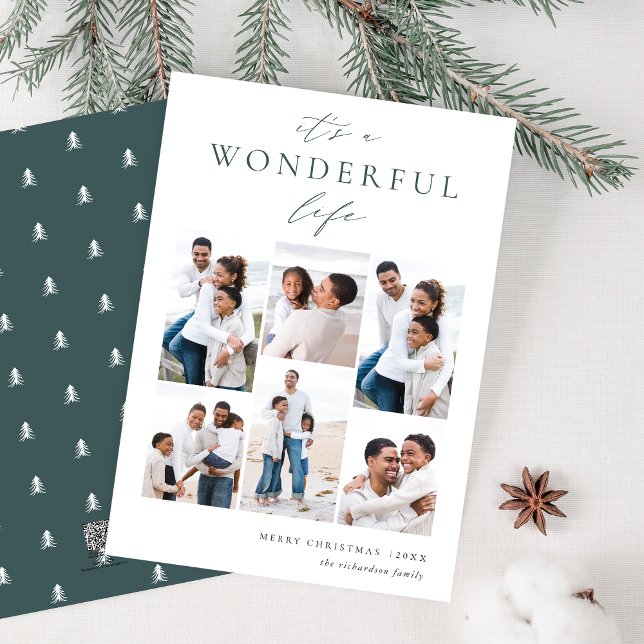 Cartão De Festividades Vida Maravilhosa | 6 Colagem de Fotografias (Criador carregado)