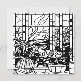 Cartão De Festividades Vidro de Jardim Pintado