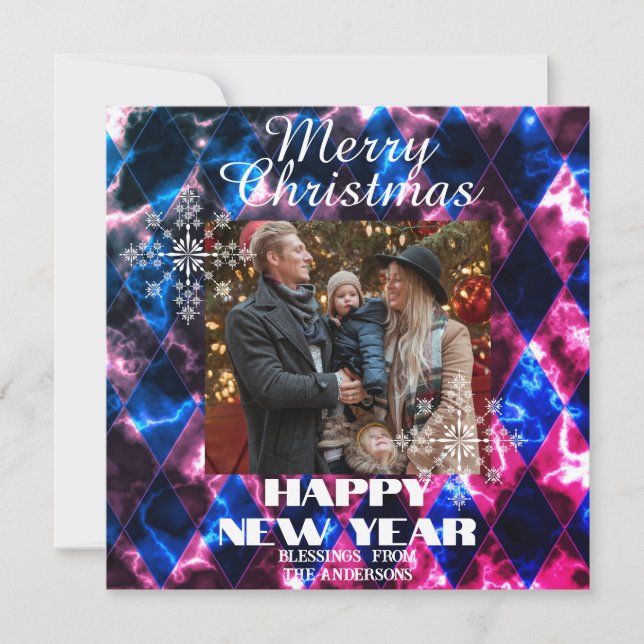 Cartão De Festividades Vidro Manchado Nebuloso Foto Multicolorido (Frente)