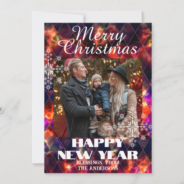 Cartão De Festividades Vidro Manchado Nebuloso  Foto Multicolorido (Frente)