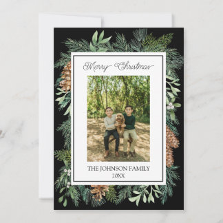 Cartão De Festividades Vidro Verde Verde Preto Botânico