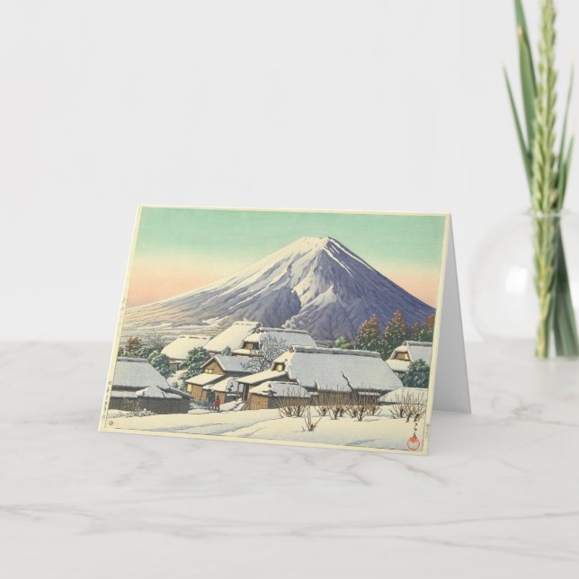 Cartão De Festividades Vila de Inverno Kawase Hasui (Frente)