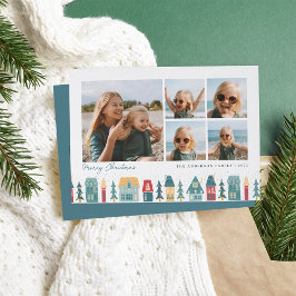 Cartão De Festividades Vila de Natal | 5 Colagem de Fotografias