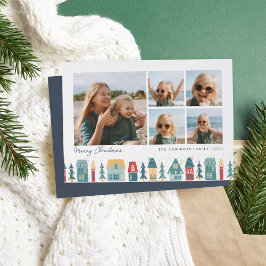 Cartão De Festividades Vila de Natal | 5 Colagem de Fotografias