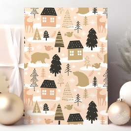 Cartão De Festividades Vila dos Ursos de Natal