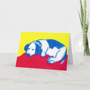 Cartão De Festividades Vincent the Dog in Primary Colors