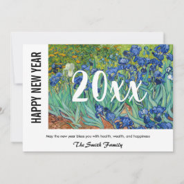 Cartão De Festividades Vincent van Gogh - Feliz ano novo / Irrises