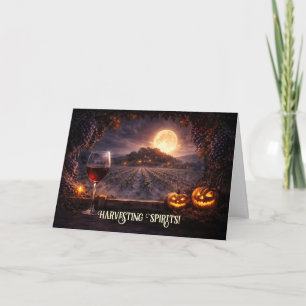 Cartão De Festividades Vinha da Vinícola de Halloween Fofa