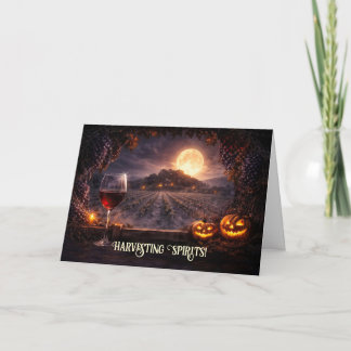 Cartão De Festividades Vinha da Vinícola de Halloween Fofa