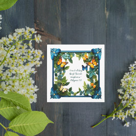 Cartão De Festividades Vinil Personalizado com Versículo Bíblico Floral P