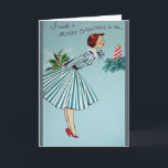 Cartão De Festividades Vintage 1950's Housewife Christmas<br><div class="desc">For that Mid-Century Modern flair.</div>