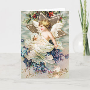 Cartão De Festividades Vintage A Joyous Christmastide (1908) Painting