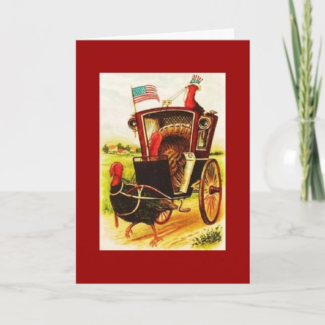 Cartão De Festividades Vintage Ação de Graças (Frente)