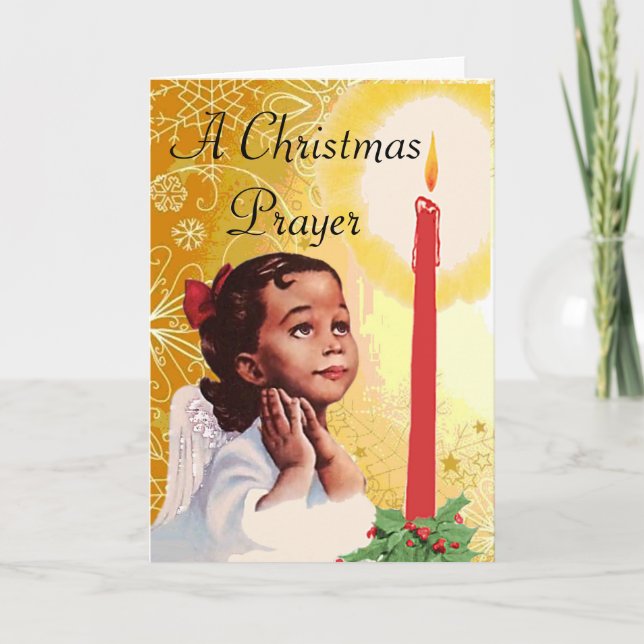 Cartão De Festividades Vintage African American Christmas Card (Frente)