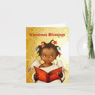 Cartão De Festividades Vintage African Angel Christmas Card