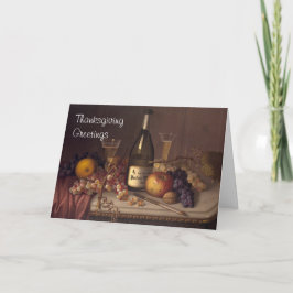 Cartão De Festividades Vintage Ainda Pintando Saudações de Ação de Graças