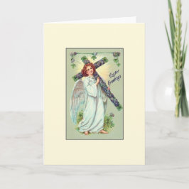 Cartão De Festividades Vintage Angel Páscoa Greeting Card