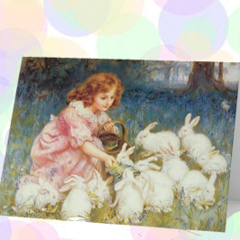 Cartão De Festividades Vintage Animais Lindos Páscoa