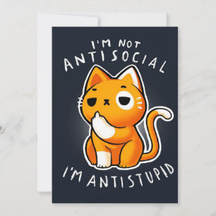 Cartão De Festividades Vintage Anime Cat Art  Bonito Presente Para Dias d