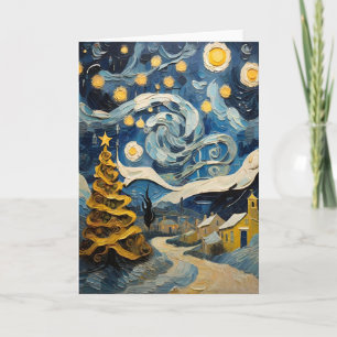 Cartão De Festividades Vintage Art inspirado em Van Gogh