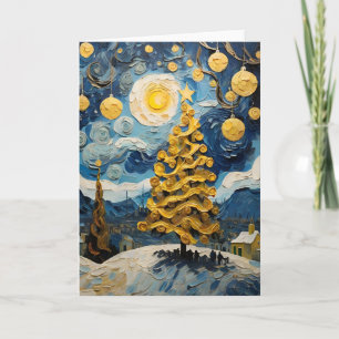 Cartão De Festividades Vintage Art inspirado em Van Gogh