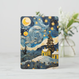 Cartão De Festividades Vintage Art inspirado em Van Gogh